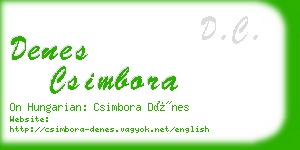 denes csimbora business card